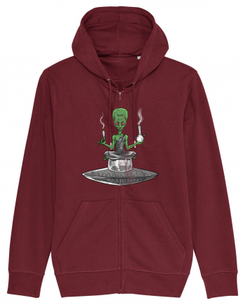 Alien Bong Smoking Weed Funny Stoner Burgundy