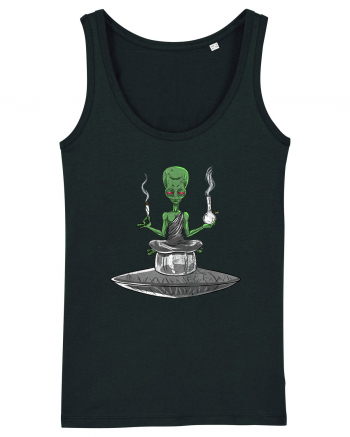 Alien Bong Smoking Weed Funny Stoner Black