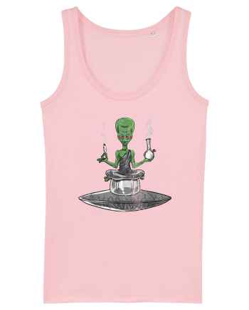 Alien Bong Smoking Weed Funny Stoner Cotton Pink