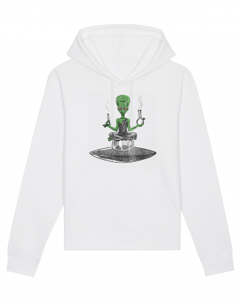 Alien Bong Smoking Weed Funny Stoner White