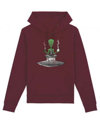 Alien Bong Smoking Weed Funny Stoner Burgundy