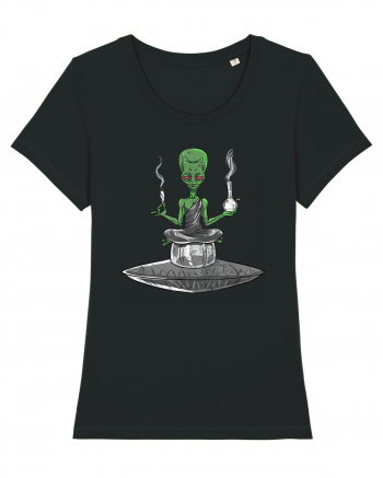 Alien Bong Smoking Weed Funny Stoner Black