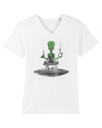 Alien Bong Smoking Weed Funny Stoner White