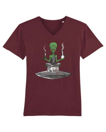 Alien Bong Smoking Weed Funny Stoner Burgundy