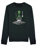 Alien Bong Smoking Weed Funny Stoner Bluză mânecă lungă Unisex Rise