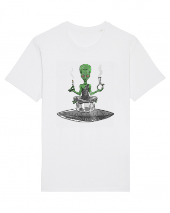 Alien Bong Smoking Weed Funny Stoner White