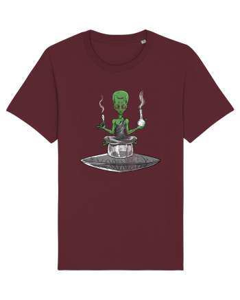 Alien Bong Smoking Weed Funny Stoner Burgundy