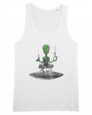 Alien Bong Smoking Weed Funny Stoner White