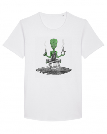 Alien Bong Smoking Weed Funny Stoner White