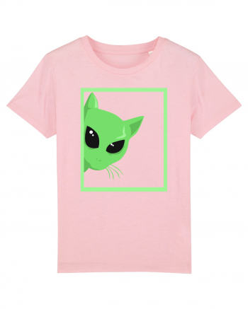 Alien Cat Peeking Cotton Pink