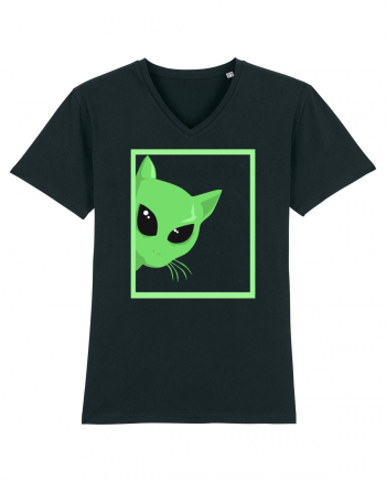 Alien Cat Peeking Black