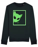 Alien Cat Peeking Bluză mânecă lungă Unisex Rise