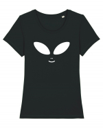 Alien Face Costume Tricou mânecă scurtă guler larg fitted Damă Expresser