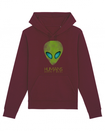 Alien Funny Humans Aren't Real Burgundy