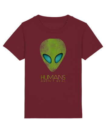 Alien Funny Humans Aren't Real Burgundy