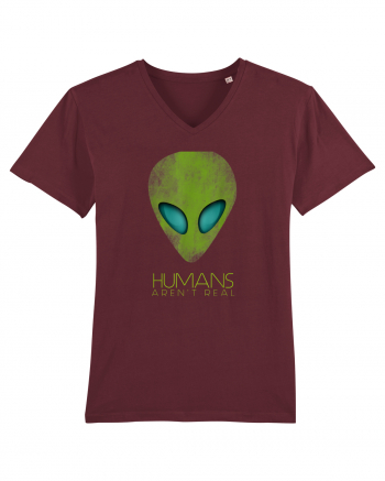 Alien Funny Humans Aren't Real Burgundy