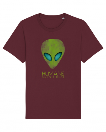 Alien Funny Humans Aren't Real Burgundy