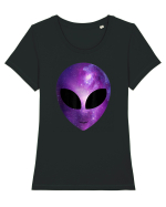 Alien Galaxy Cosmic Head Tricou mânecă scurtă guler larg fitted Damă Expresser