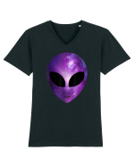 Alien Galaxy Cosmic Head Tricou mânecă scurtă guler V Bărbat Presenter