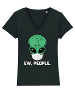 Alien Head With Face Mask Ew People Tricou mânecă scurtă guler V Damă Evoker
