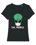 Alien Head With Face Mask Ew People Tricou mânecă scurtă guler larg fitted Damă Expresser