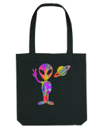 Alien Hippie Saturn Silhouette Sacoșă textilă
