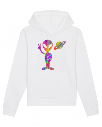 Alien Hippie Saturn Silhouette White