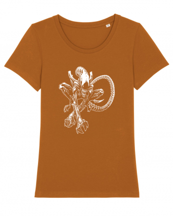 Alien Xenomorph Illustration Roasted Orange