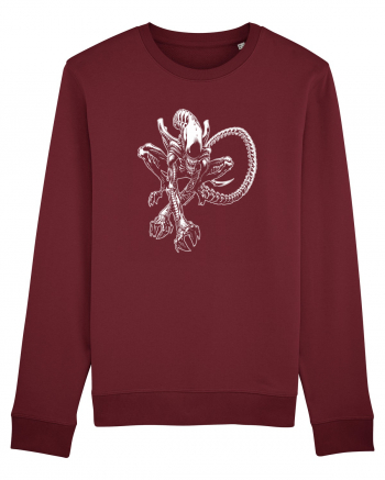 Alien Xenomorph Illustration Burgundy