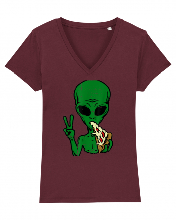 Alien Pizza Eating Burgundy