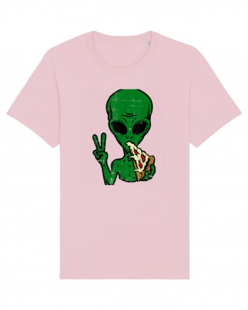 Alien Pizza Eating Cotton Pink