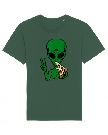 Alien Pizza Eating Bottle Green