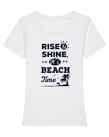 Rise and Shine It's BEACH Time White