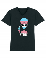 Alien Pride LGBT Support Tricou mânecă scurtă guler V Bărbat Presenter