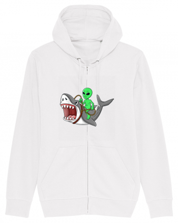 Alien Riding Shark White