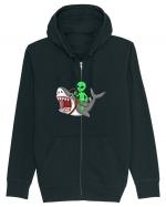 Alien Riding Shark Hanorac cu fermoar Unisex Connector