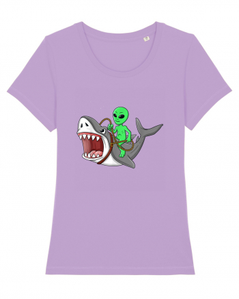 Alien Riding Shark Lavender Dawn