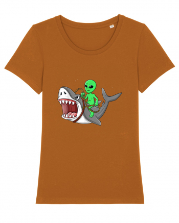 Alien Riding Shark Roasted Orange