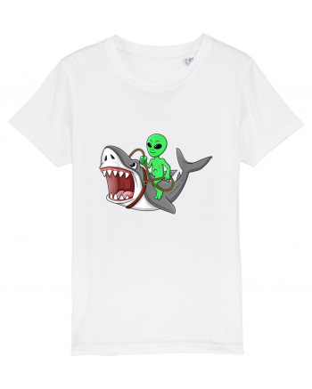 Alien Riding Shark White