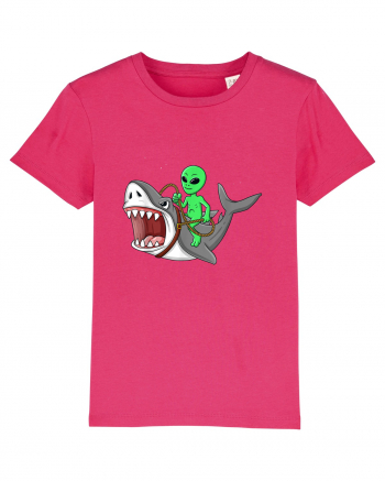 Alien Riding Shark Raspberry