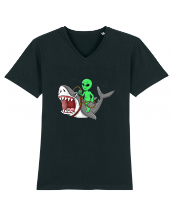 Alien Riding Shark Black