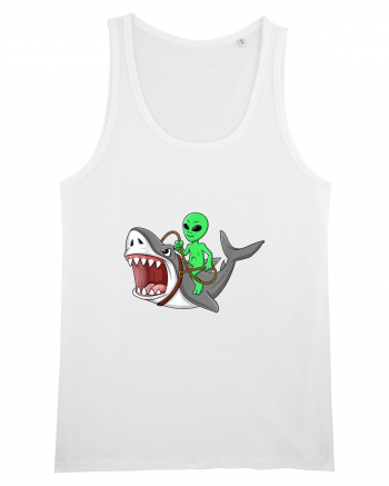 Alien Riding Shark White