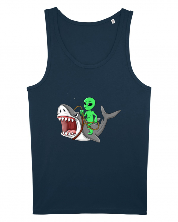 Alien Riding Shark Navy