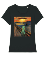 Alien Scream Painting Tricou mânecă scurtă guler larg fitted Damă Expresser