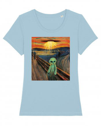 Alien Scream Painting Sky Blue