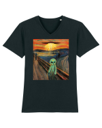 Alien Scream Painting Tricou mânecă scurtă guler V Bărbat Presenter