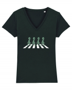 Alien Silhouette Crosswalk Tricou mânecă scurtă guler V Damă Evoker