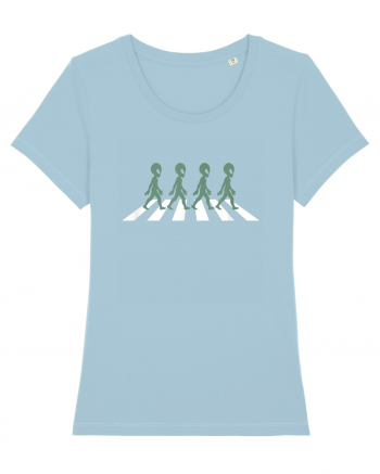 Alien Silhouette Crosswalk Sky Blue