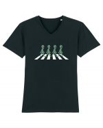 Alien Silhouette Crosswalk Tricou mânecă scurtă guler V Bărbat Presenter