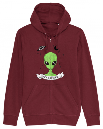 Alien Stay Weird Burgundy